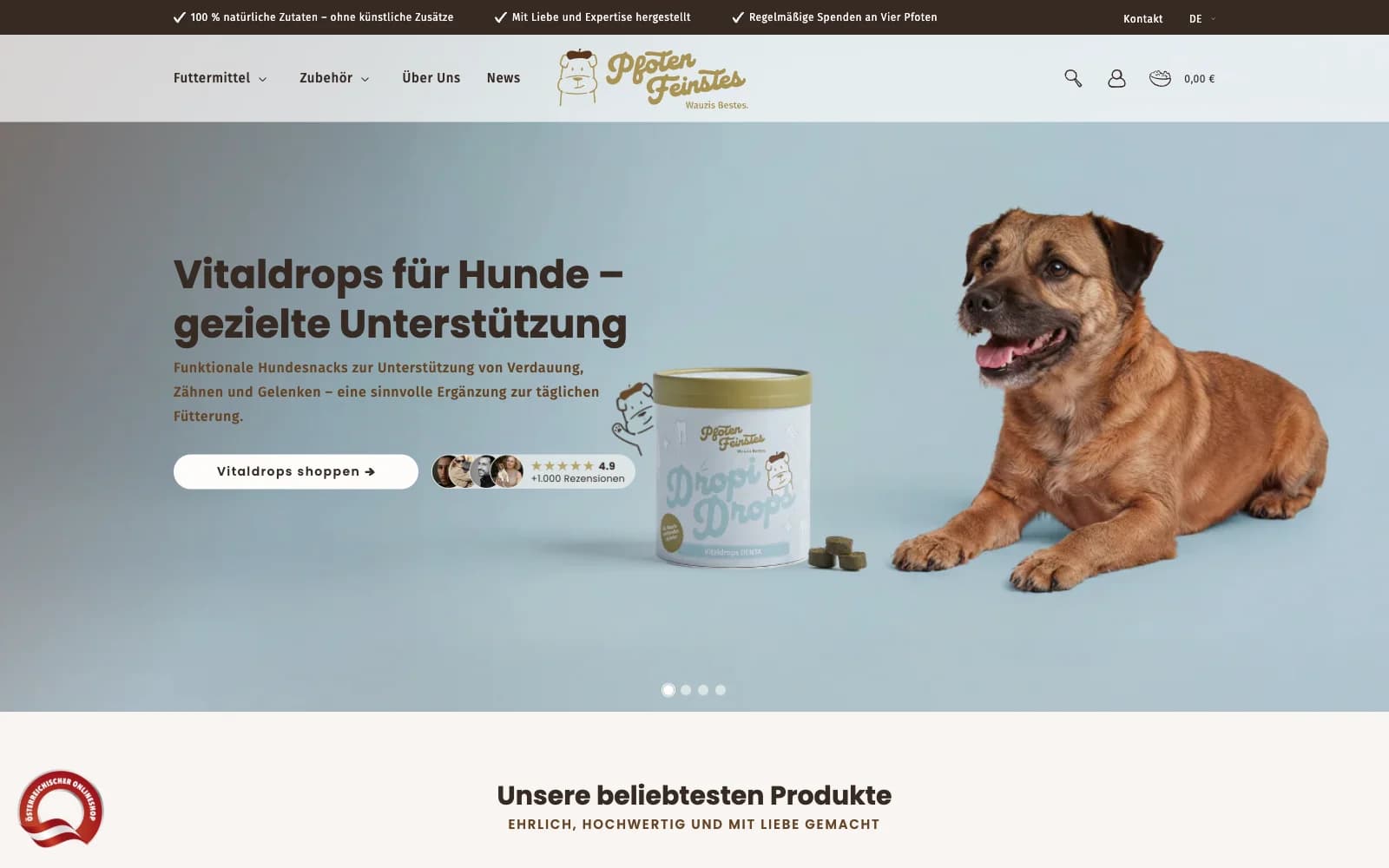 pfotenfeinstes.at Website